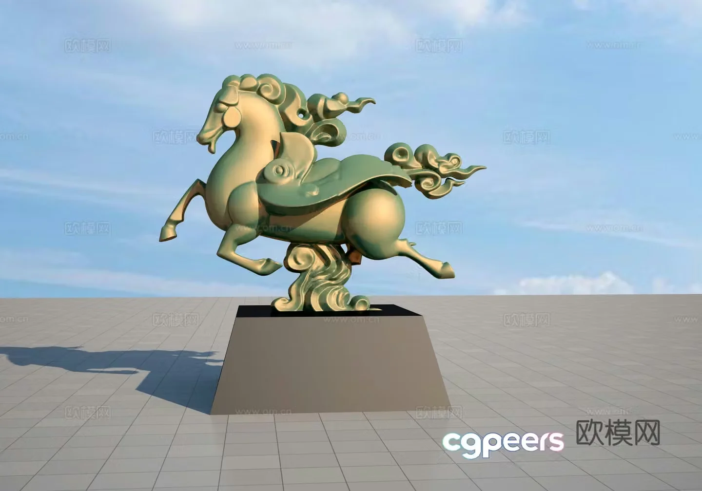 Ruyi Horse Sculpture 3D Model