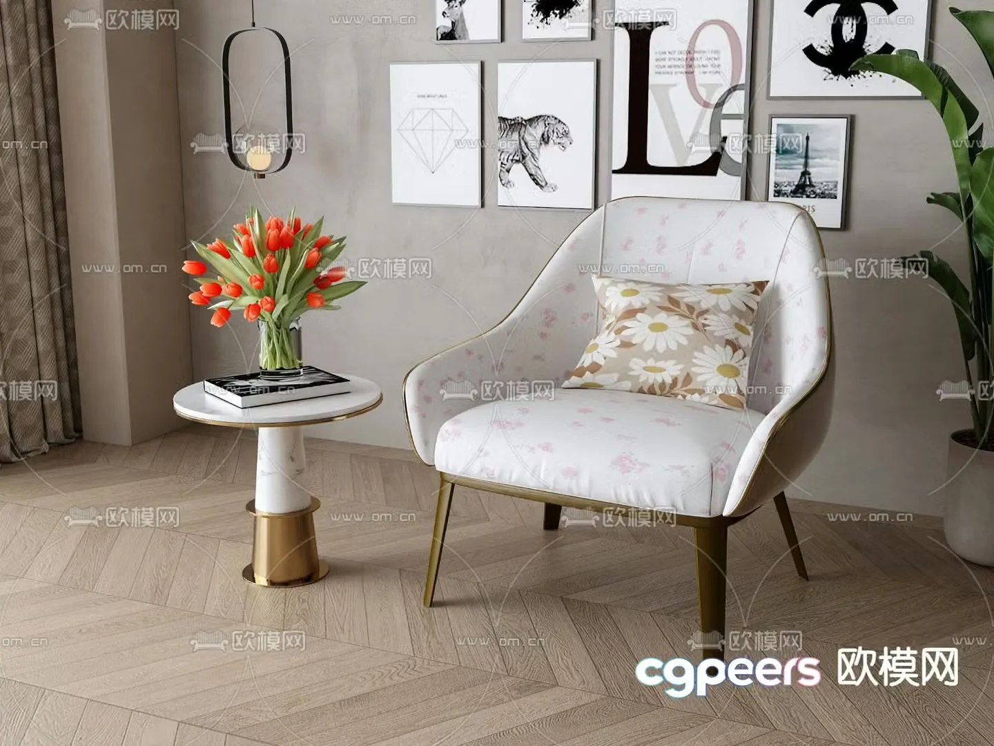 Modern lounge chair 3d model