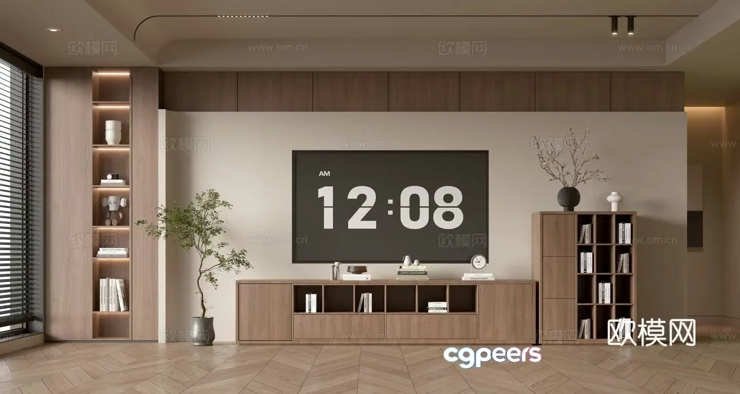 Wasabi TV background wall 3d model