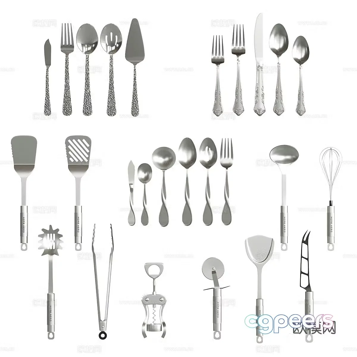Modern kitchen accessories 3d model
