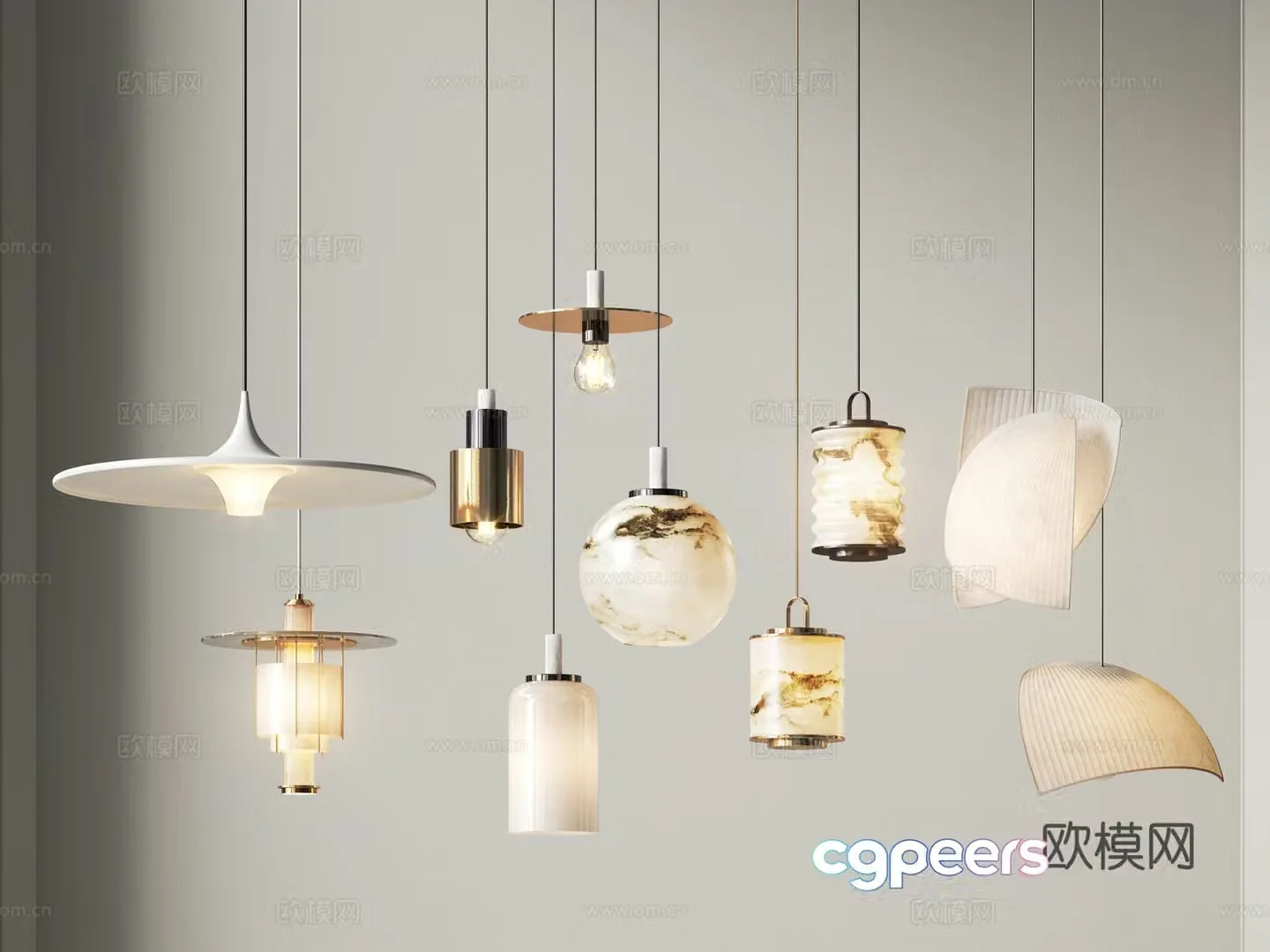 New Chinese style Song Xiao Chandelier Bedside Chandelier Restaurant Chandelier Metal Chandelier 3D Model
