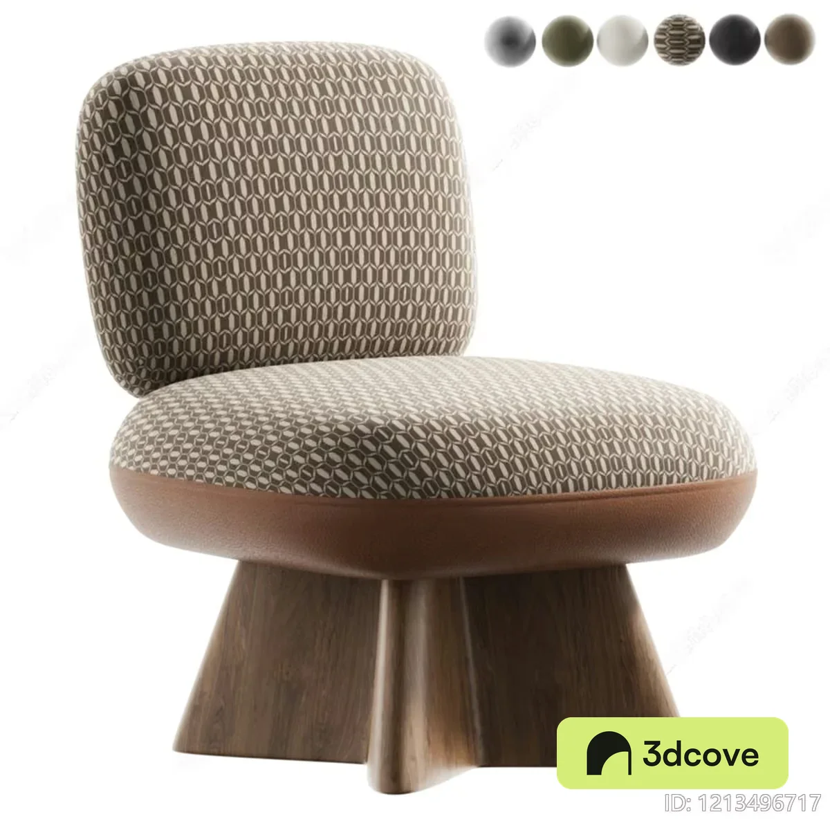 Modern Chair With Patterned Upholstery