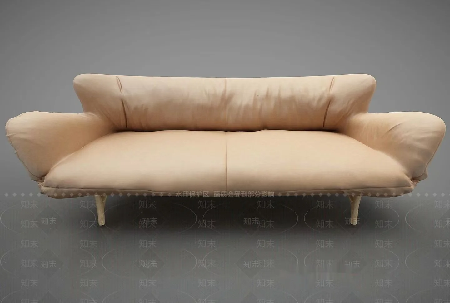 Modern Beige Sofa 3D Model – 1963 – VRAY Render