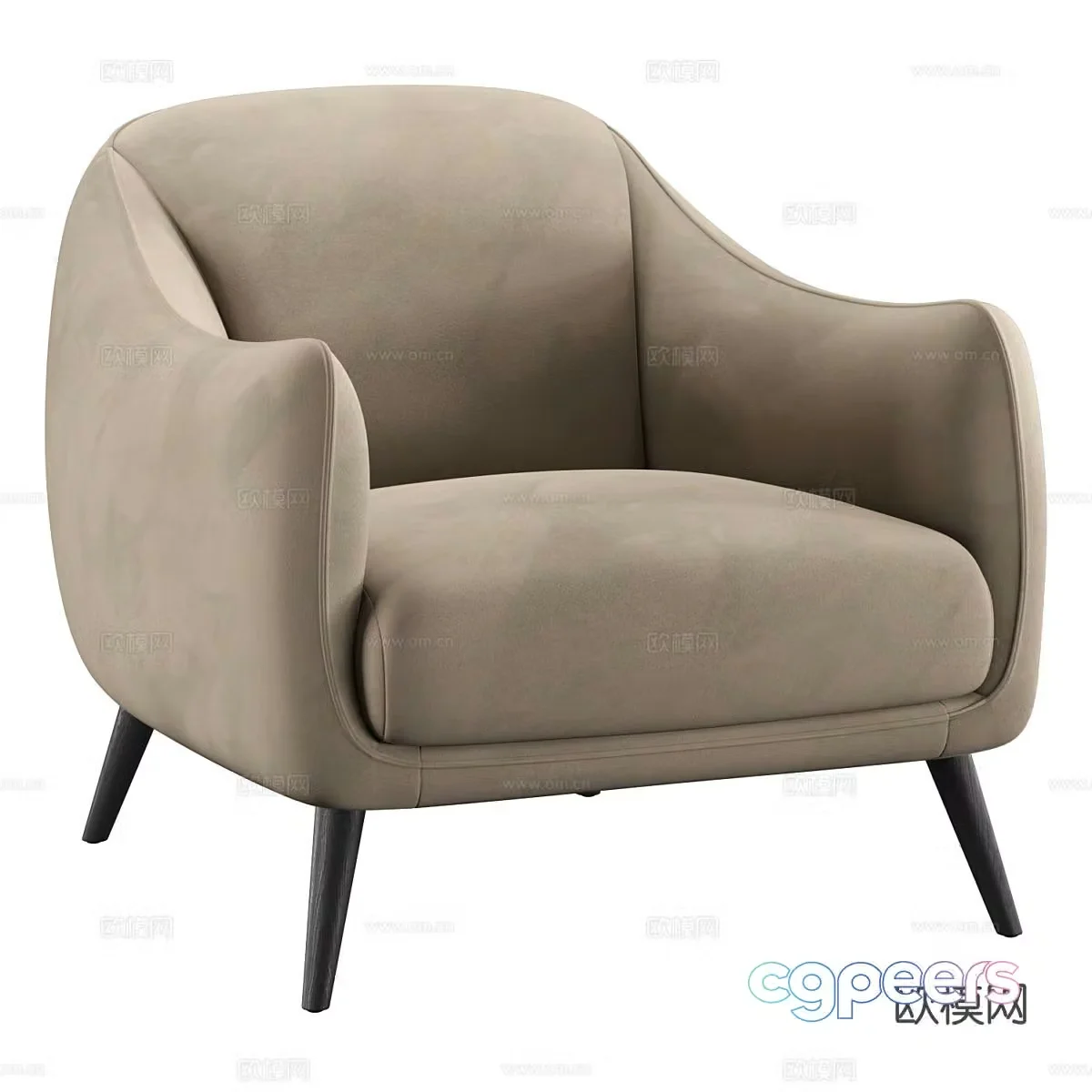 Italian fabric armchair 3d model
