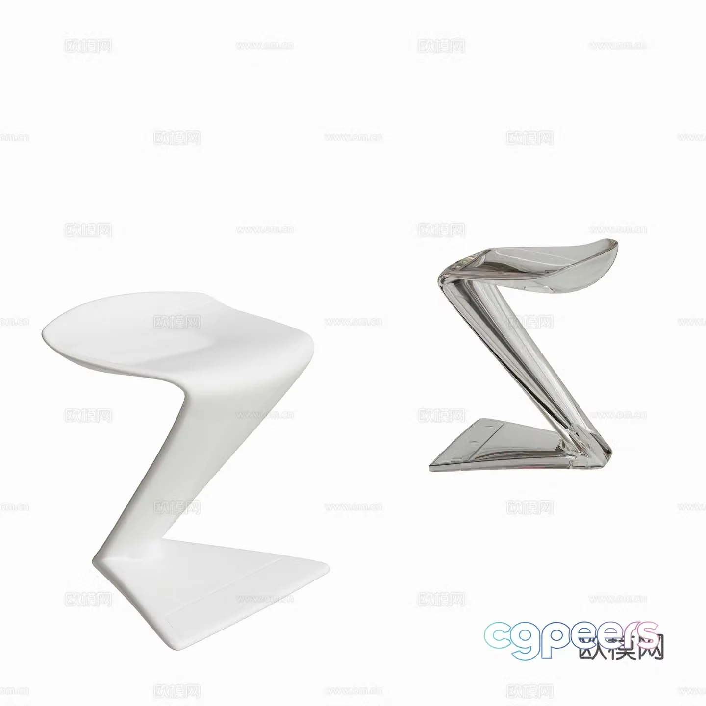 Modern bar stool 3d model