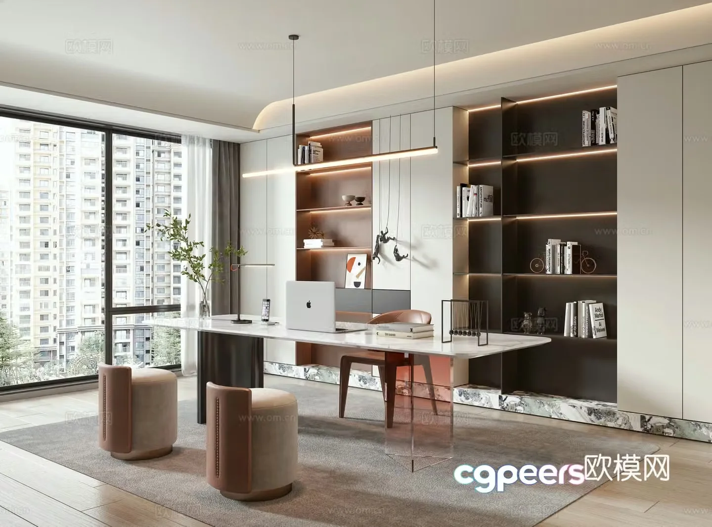 Modern study 3d model