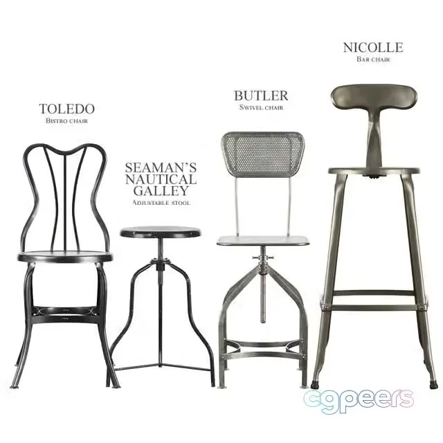 3ds Max Free – Industrial stools and chairs