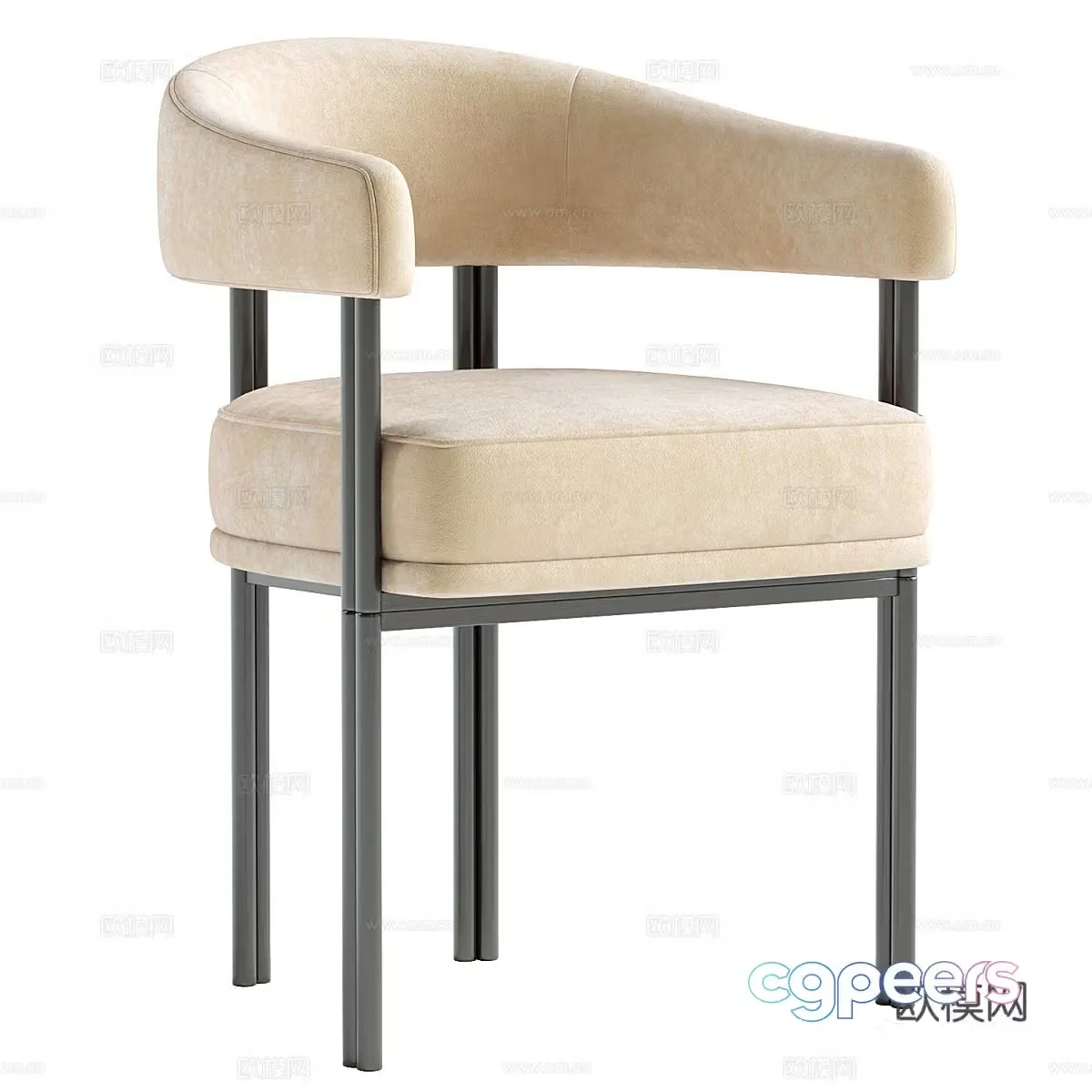 Modern Italian fabric dining chair 3d model