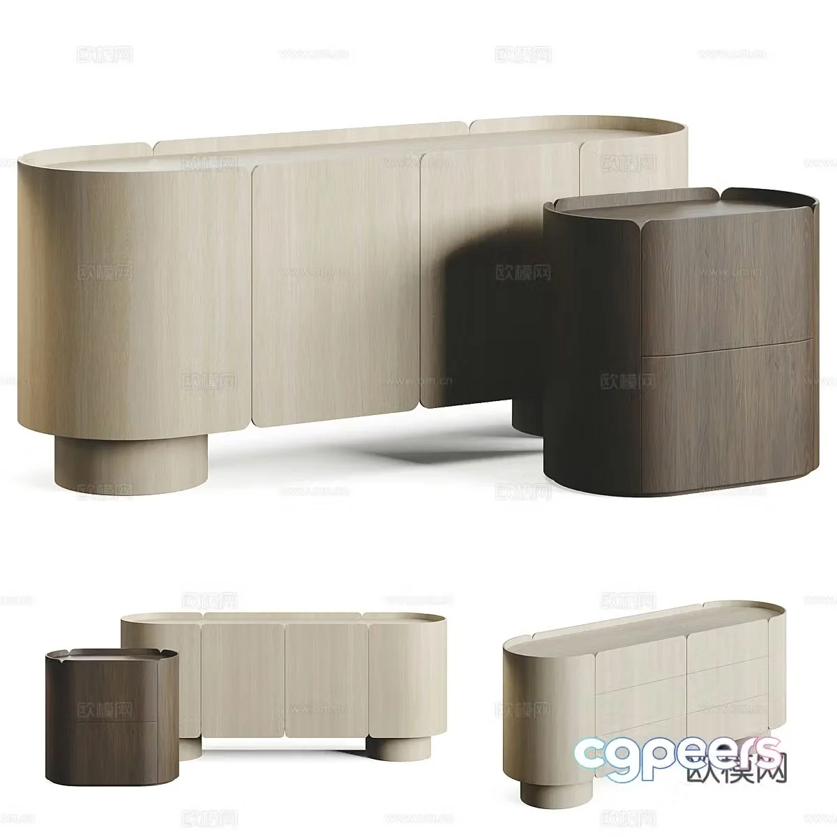 New Chinese style entrance cabinet 3D model
