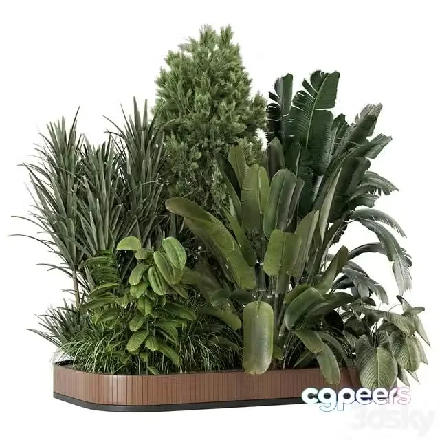 3ds Max Free – Outdoor Garden Set Bush and Tree 2615