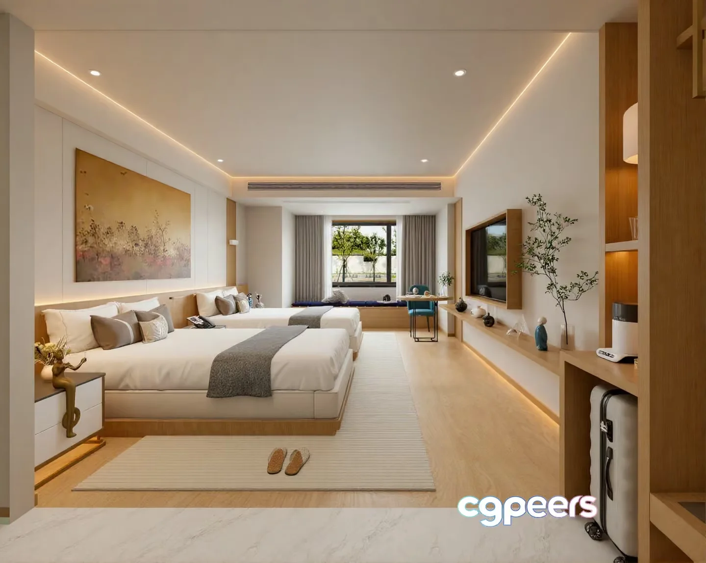Modern Hotel Room 3D Model – 4717 – VRAY Render