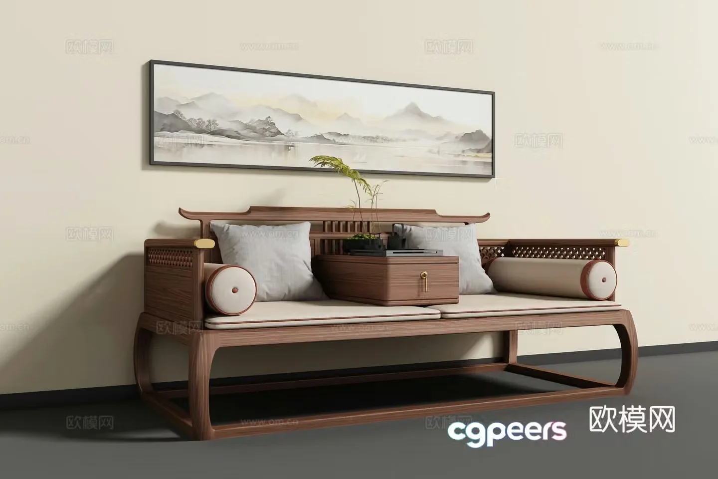 New Chinese Arhat Bed 3D Model
