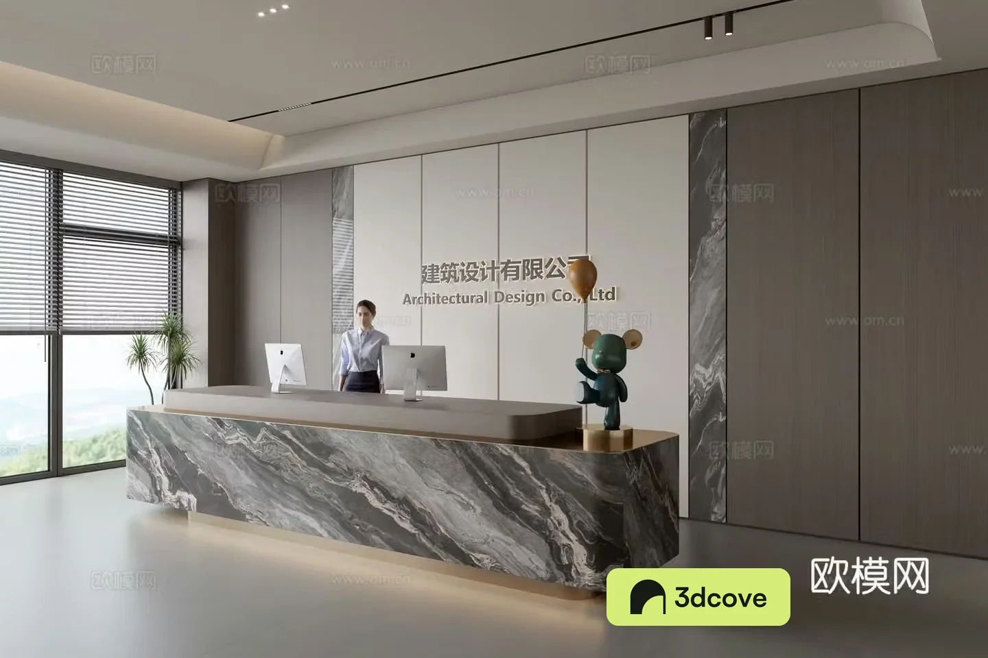Modern company front desk reception area bar reception desk service desk company front desk background