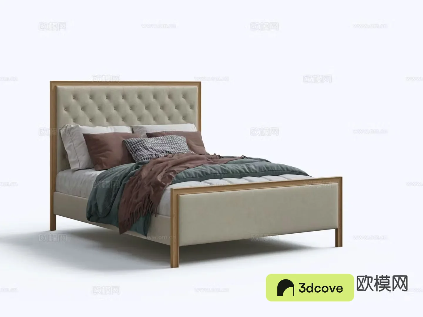 Simple European double bed