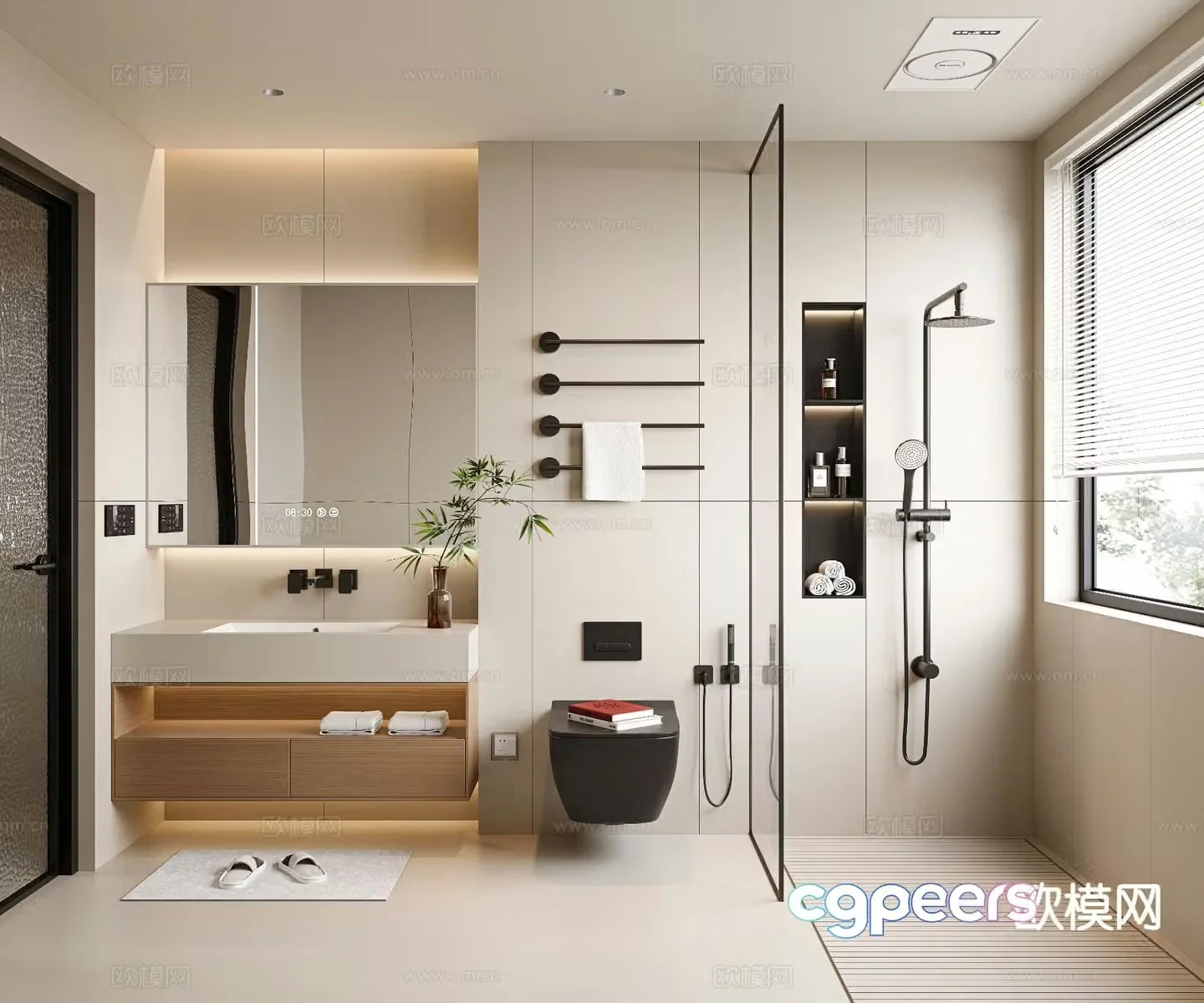Cream style bathroom bathroom 3d model