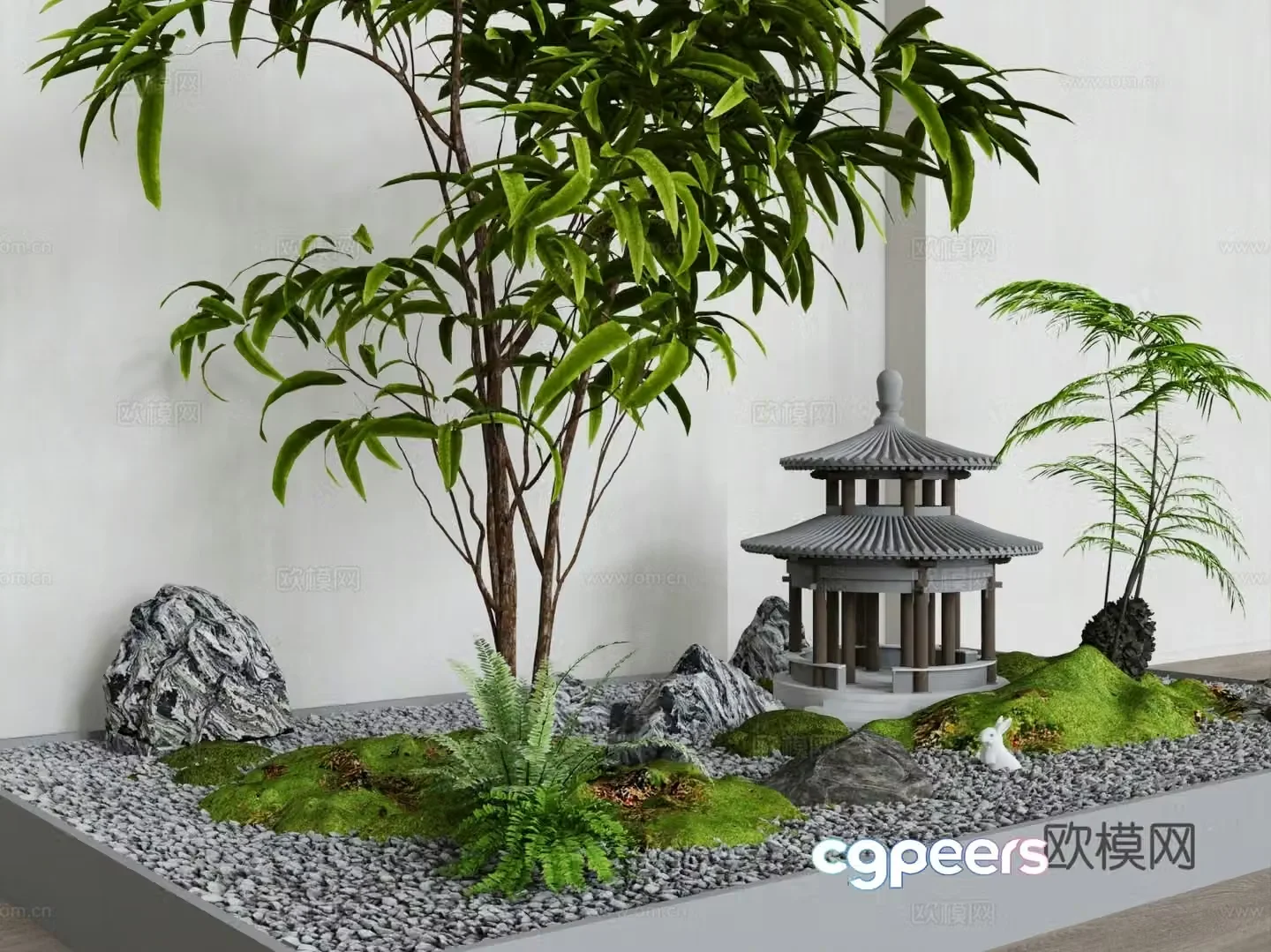 Indoor landscape plant landscaping 3d model