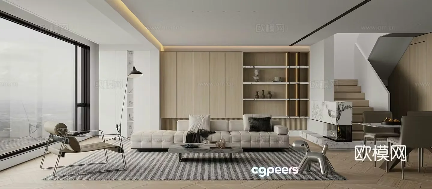 Modern guest restaurant 3d model