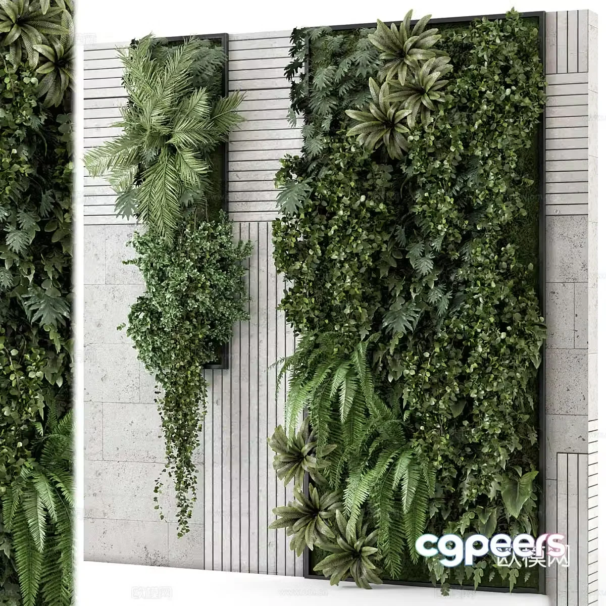 New Chinese style plant wall 3D model