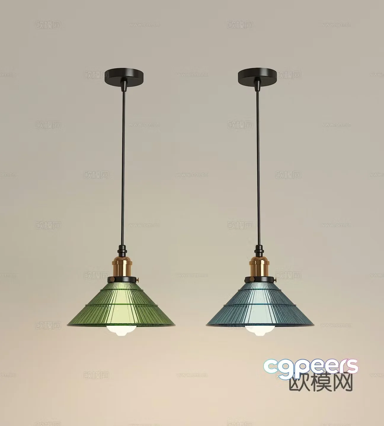Modern light luxury chandeliers 3D model