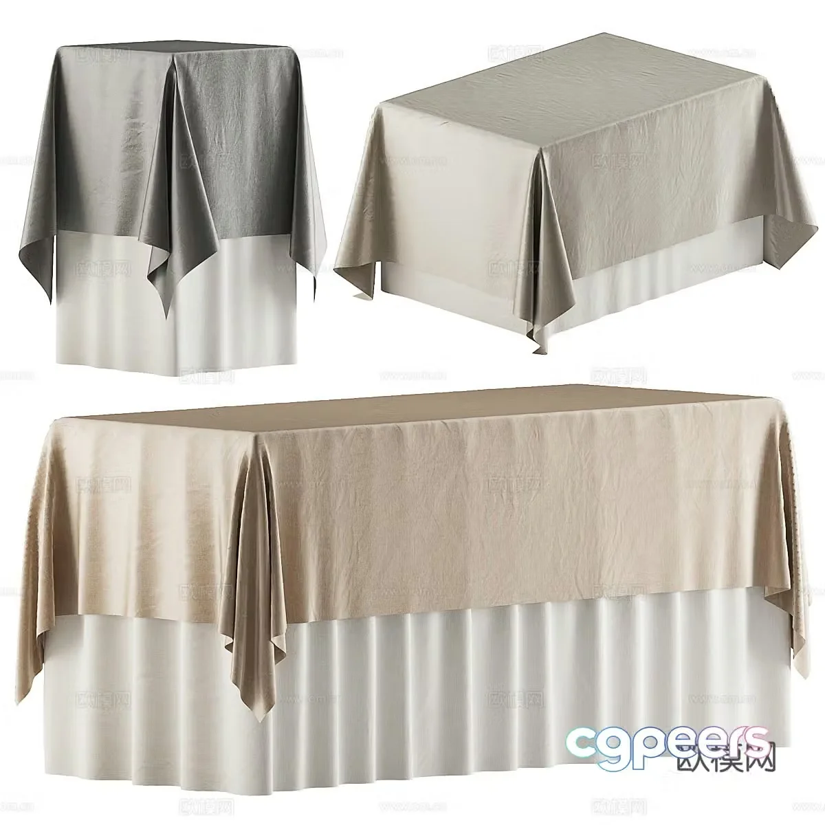 New Chinese tablecloth 3D model