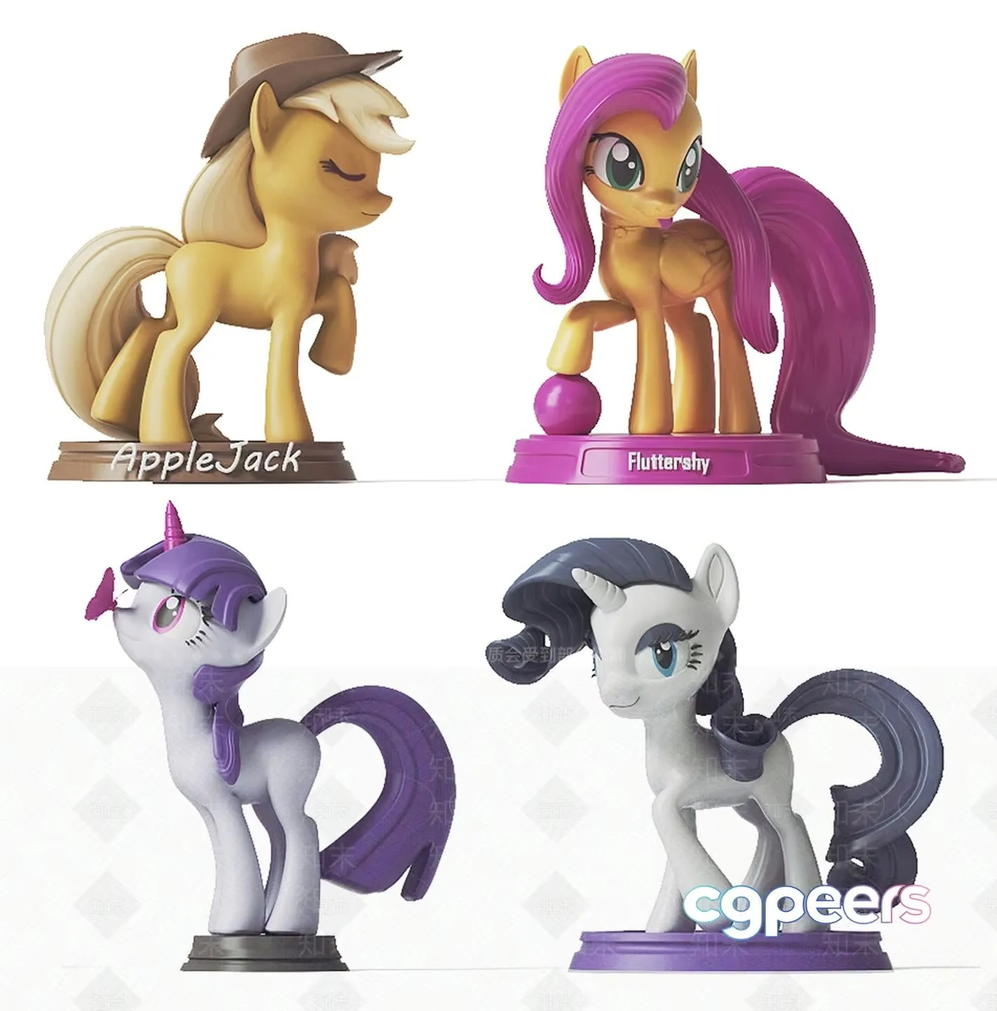My Little Pony Figurines 3D Model – 4130 – VRAY Render