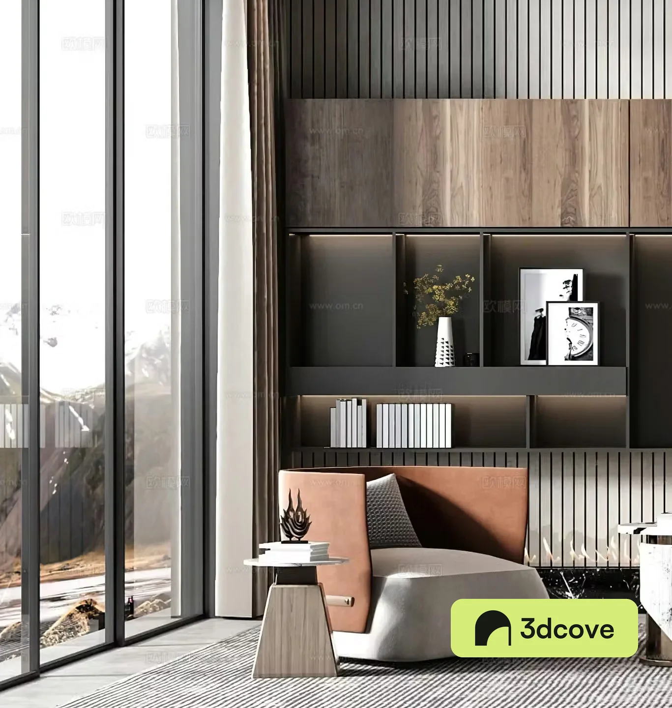 Italian casual chair modern casual chair side chair corner study bookcase ornament decoration