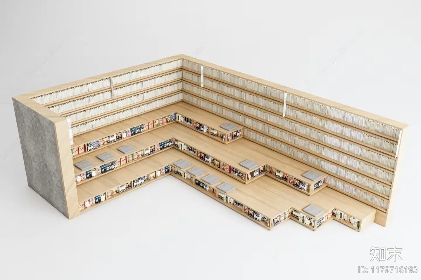 A 3D Model Of A Library 3D Model – 11771 – VRAY Render