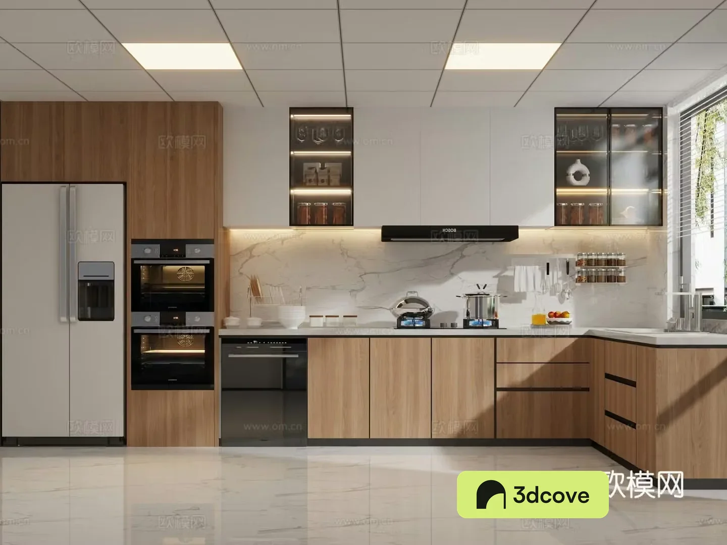 Modern log style kitchen Modern minimalist log kitchen