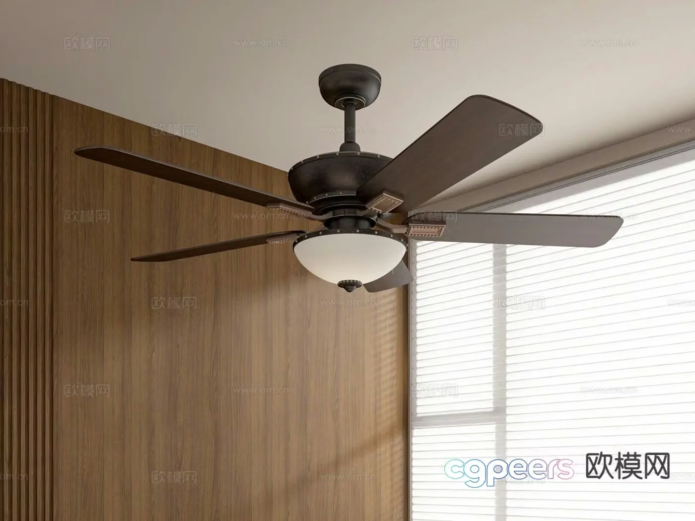 Medieval style ceiling fan lamp fan lamp 3d model