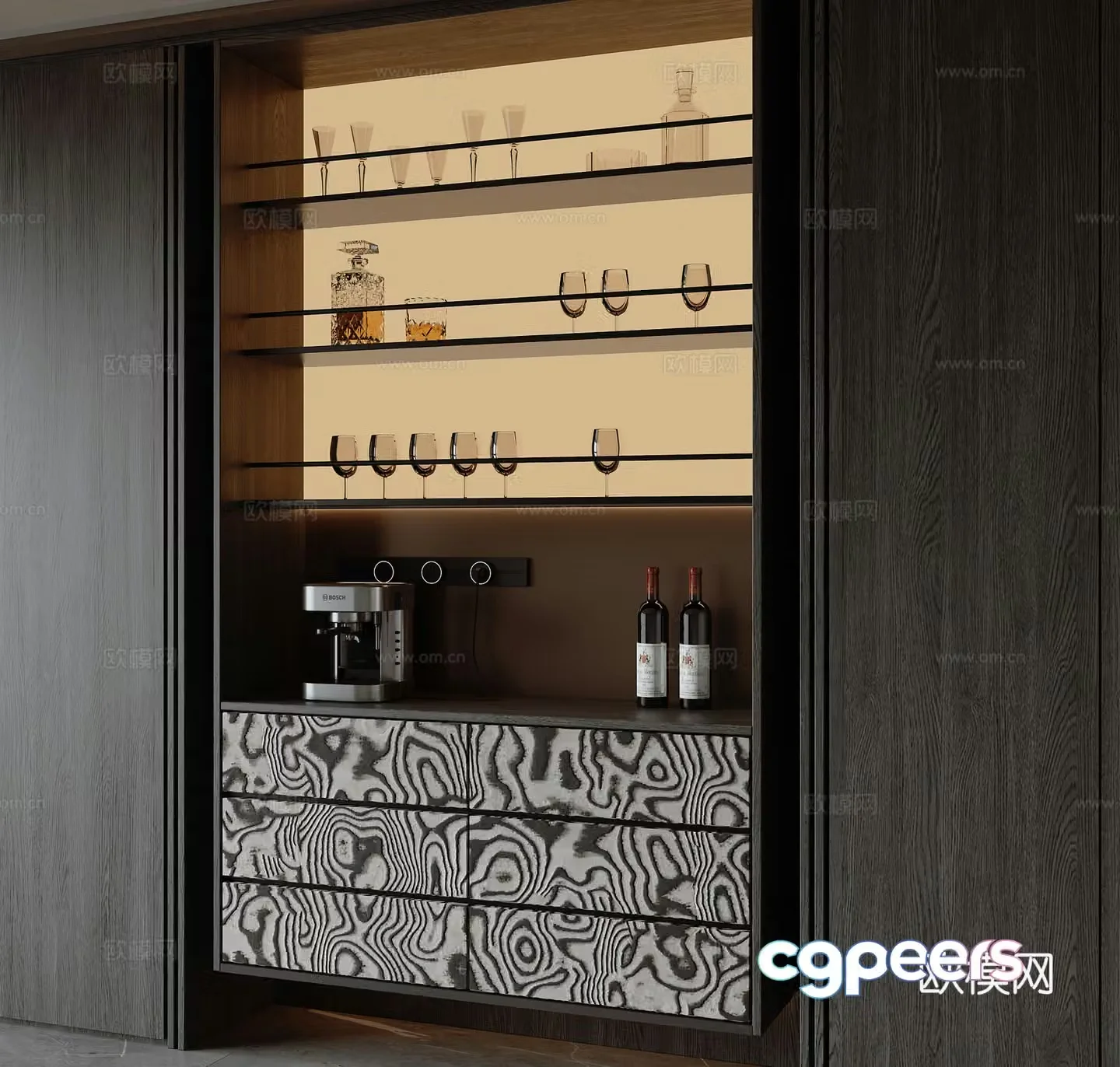 Modern Italian wine cabinet 3D model