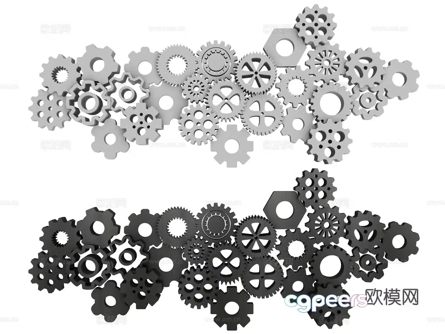 Hardware gear combination mechanical gear industrial gear technology gear pinion gear machinery 3d model