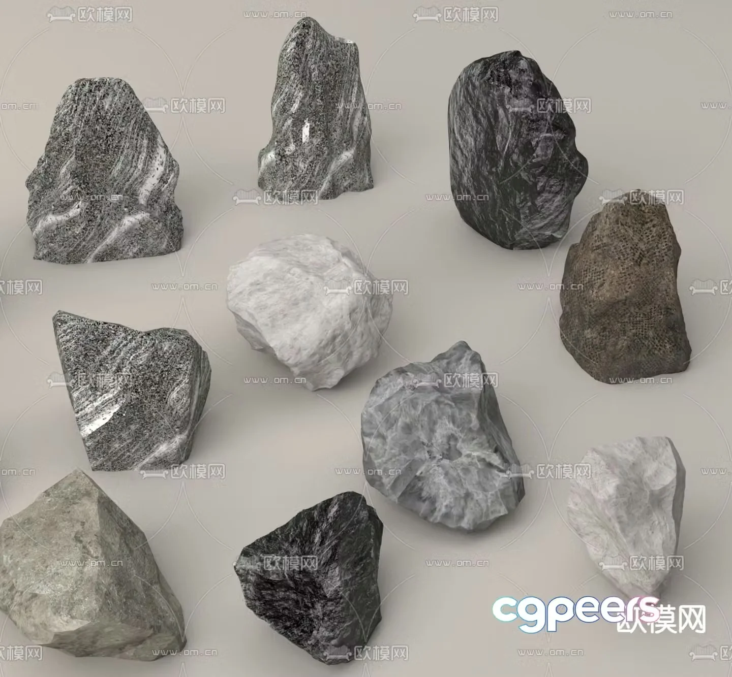stones stone landscape stone 3d model