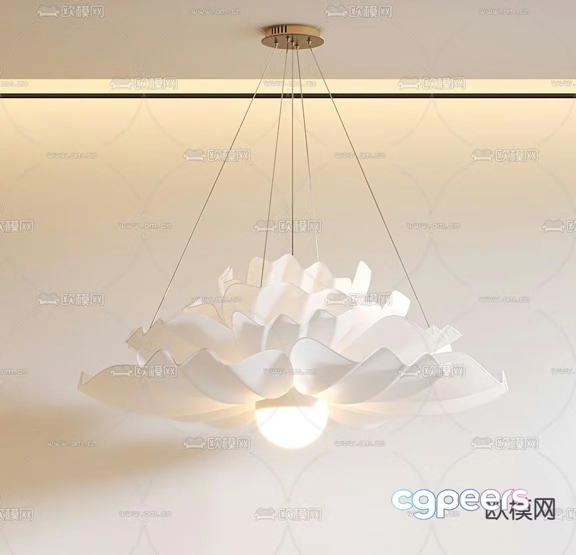 Creamy chandelier Petal chandelier 3d model
