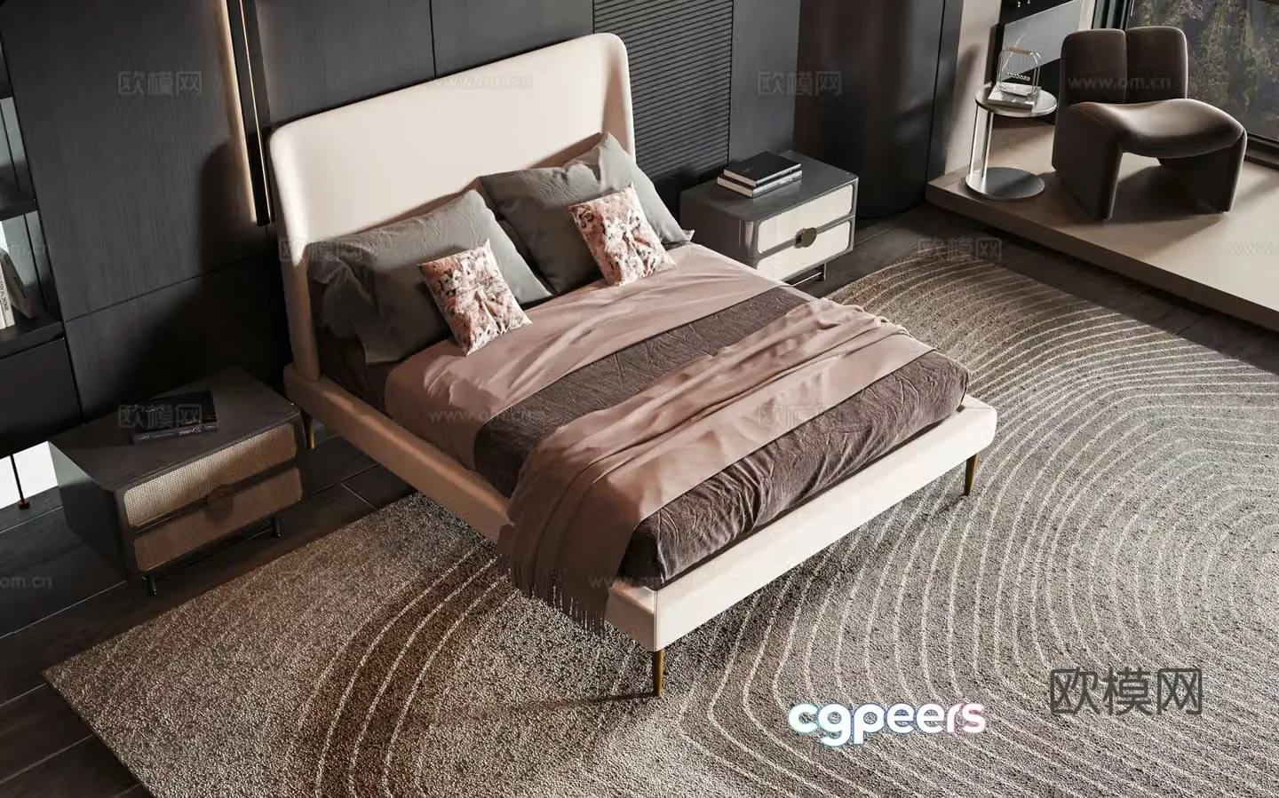 Modern style product bed 3d model