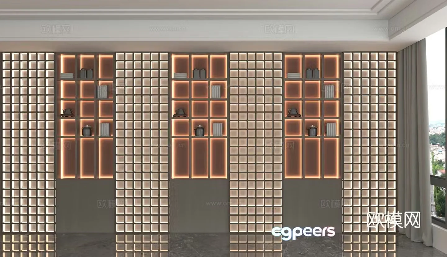 Modern background wall 3d model