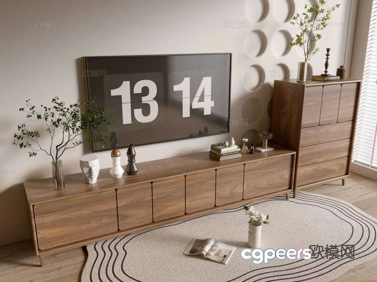 Wabi-sabi TV cabinet 3d model