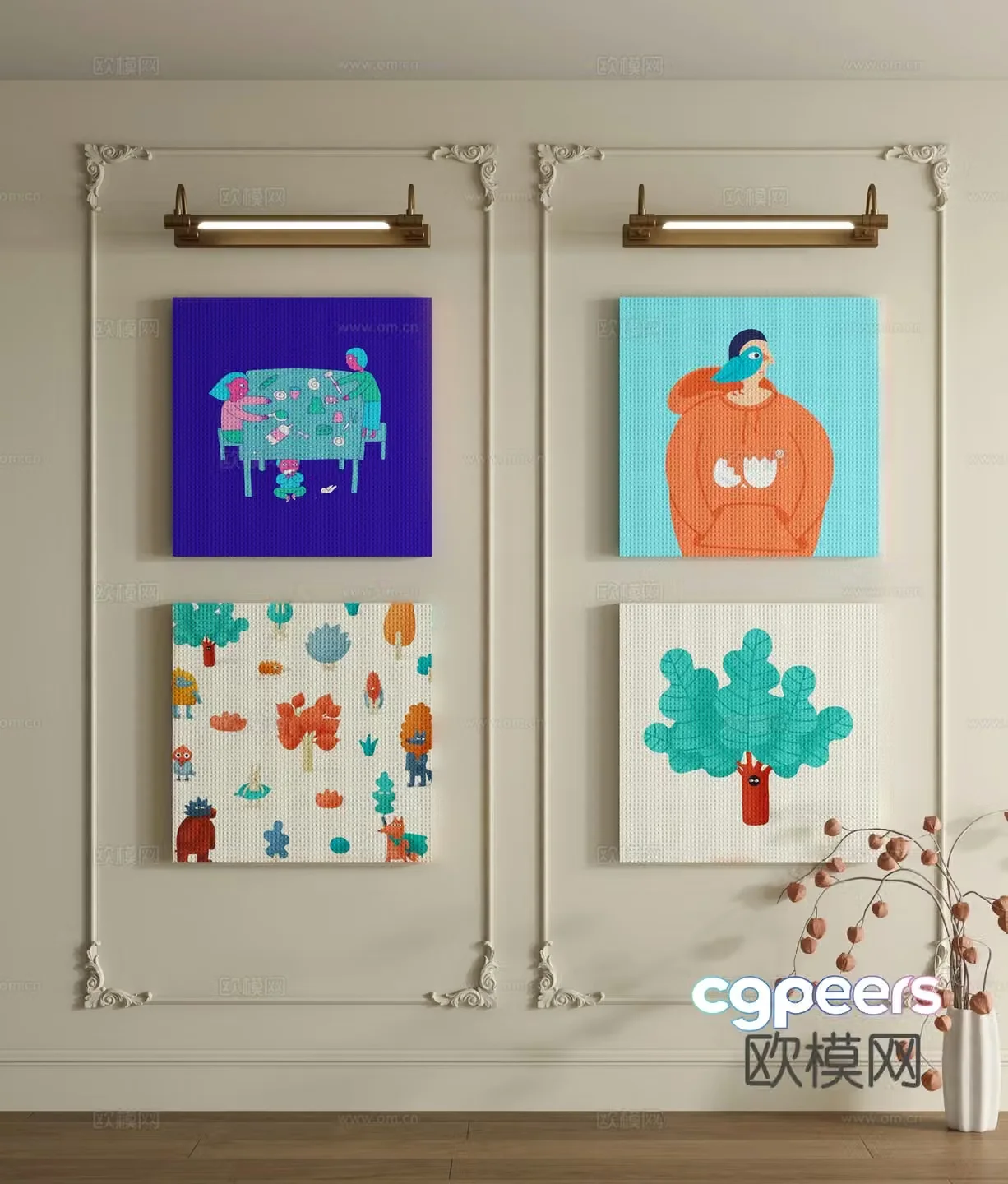 Dopamine decorative painting 3d model