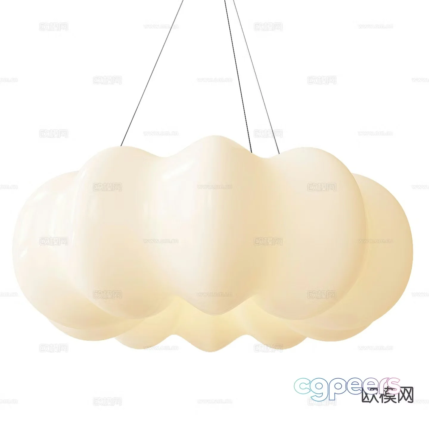 Cream style chandelier art chandelier 3d model