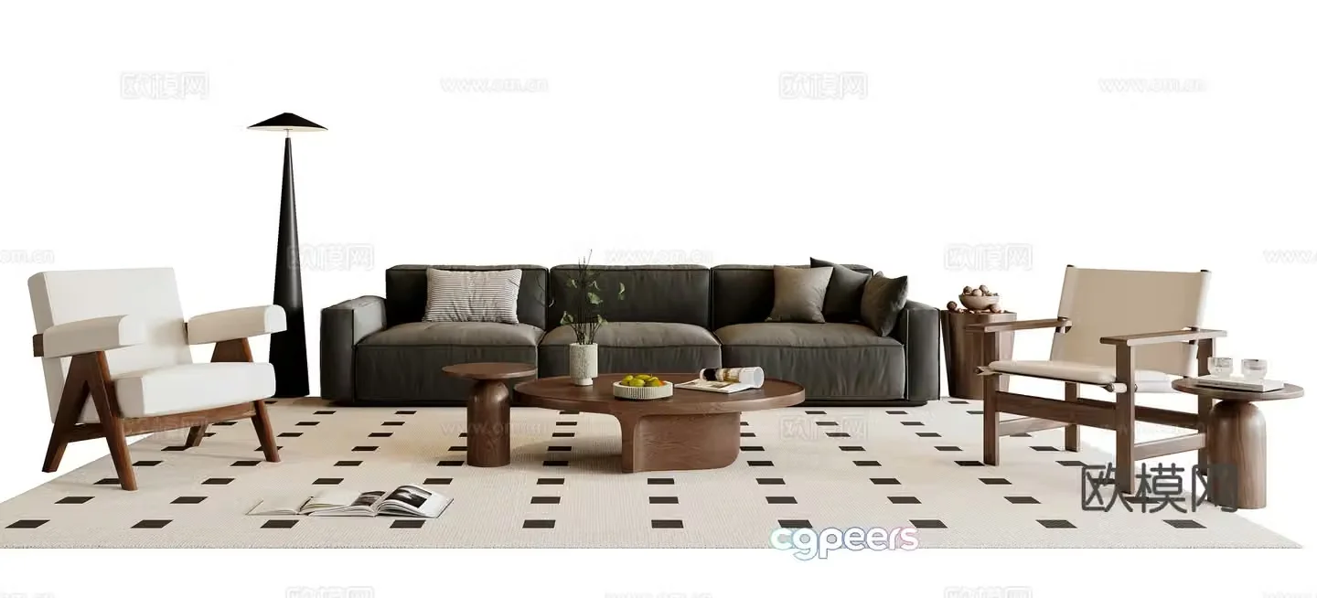 Medieval style modular sofa 3D model