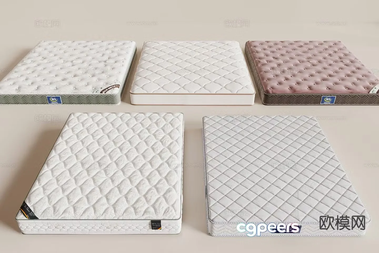 Modern mattress bedding 3d model