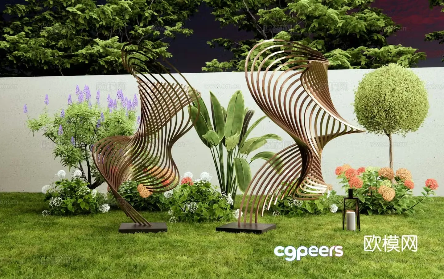 Modern landscape sculpture abstract sculpture 3d model