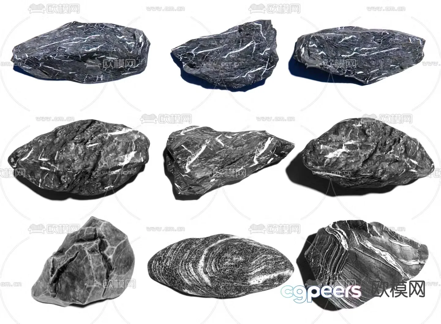 courtyard stone landscape stone 3d model