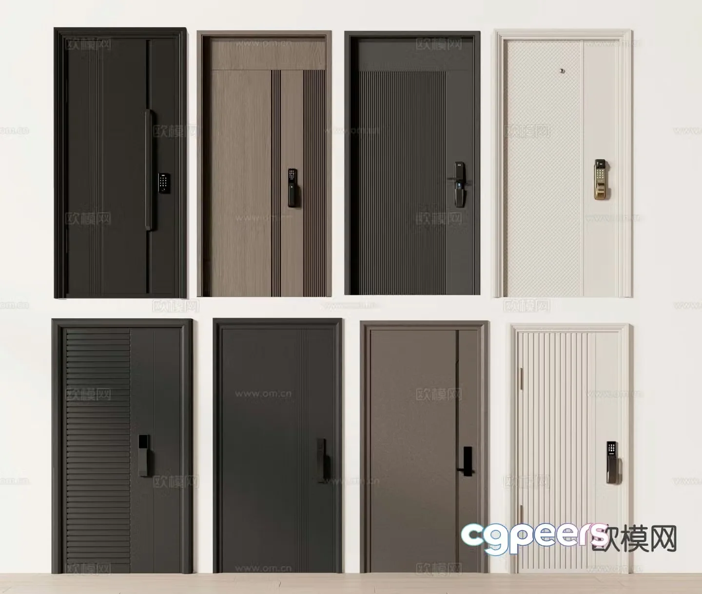 Entry door Security door Password door 3d model