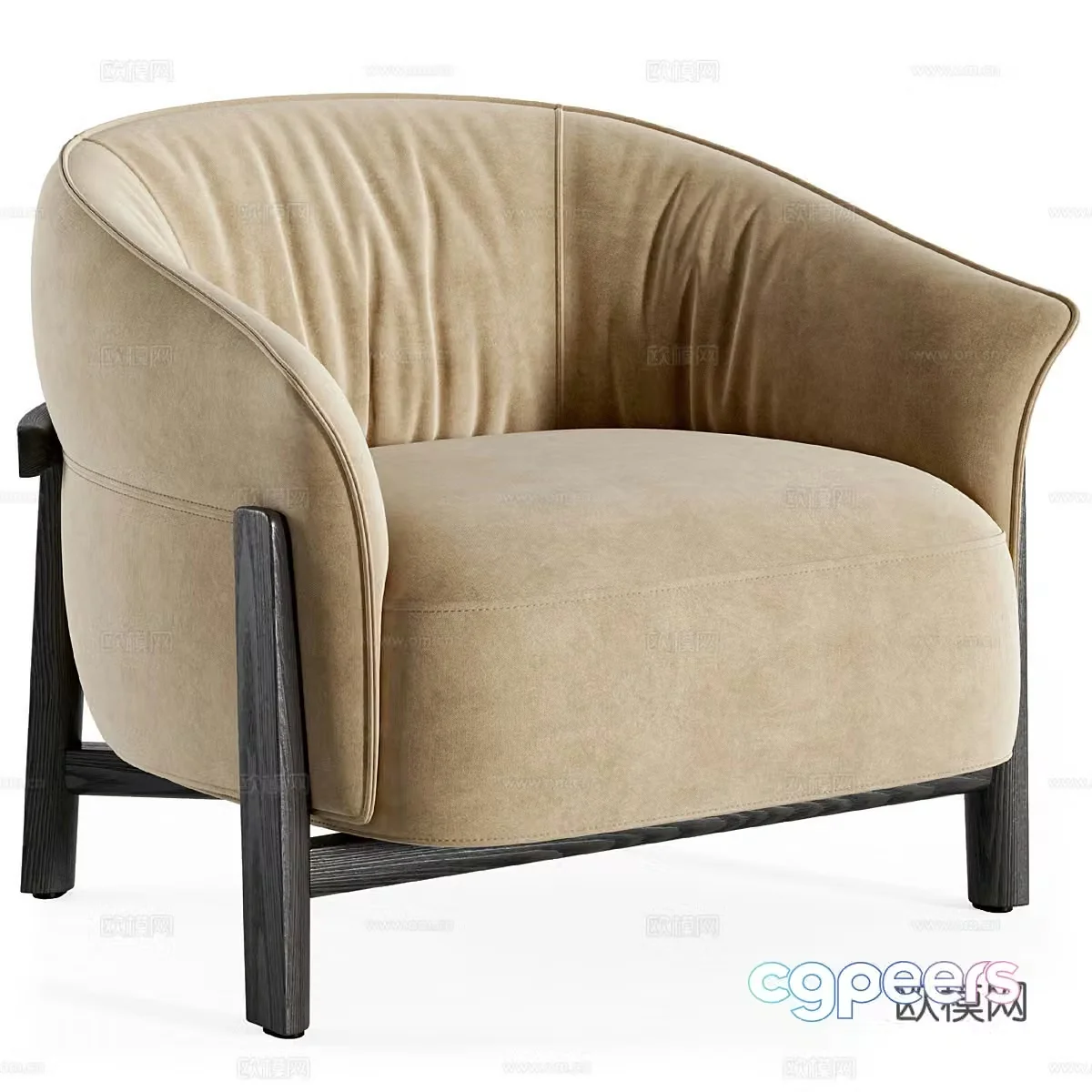 Modern Italian fabric armchair 3d model