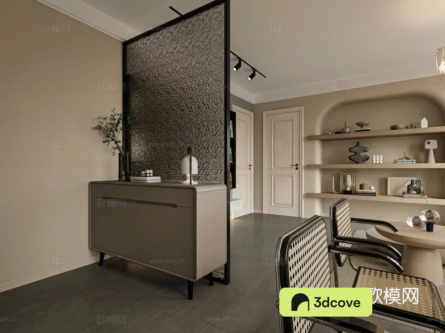 Modern porch cabinet screen partition decorative cabinet shoe cabinet dining table wabi medieval style retro