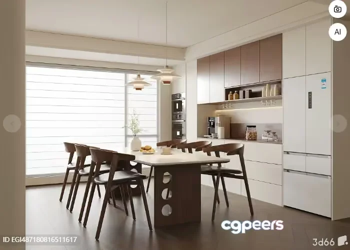 Modern Kitchen 3D Model – 5100 – VRAY Render