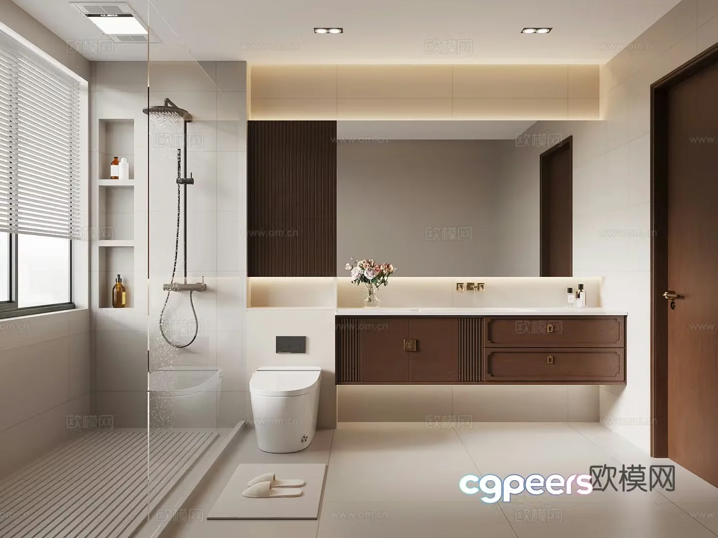 New Chinese bathroom bathroom cabinet 3D model