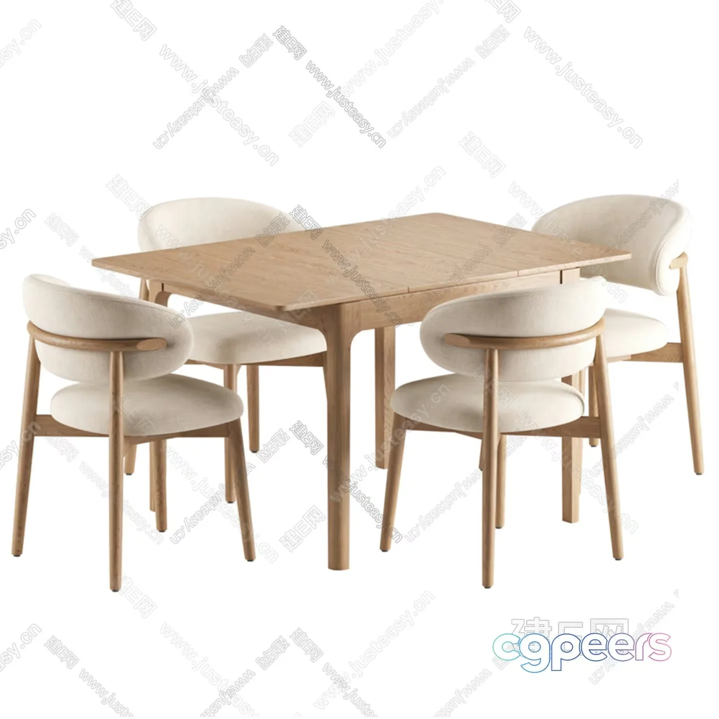A Dining Table With Chairs 3D Model – 6485 – VRAY Render