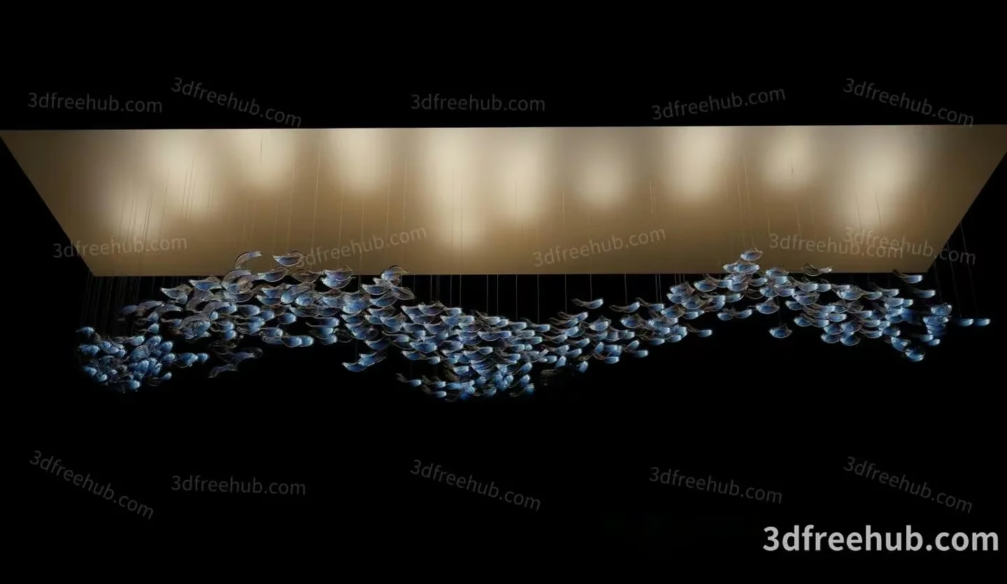 Gold Light Fixture 3D Model – 20899 – VRAY Render