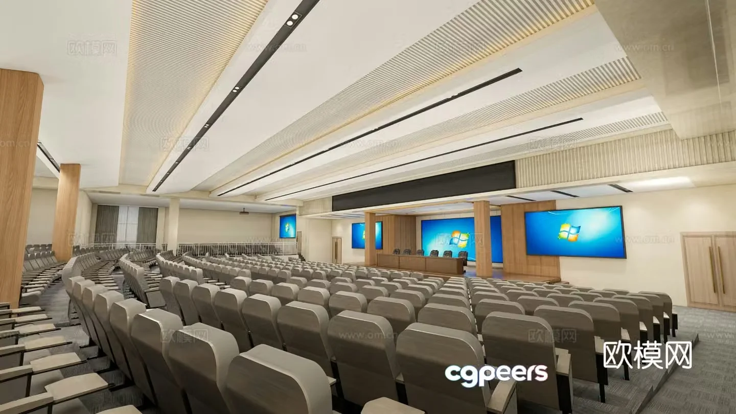 New Chinese-style lecture hall conference room 3D model